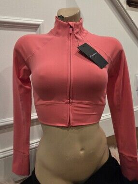 Fabletics Women's Pink Cactus Zip-Front Crop Active Jacket XS